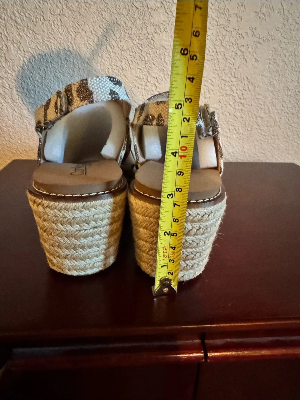 Brand New Corkys Leopard Print Espadrille Platform Sandals - Beige